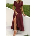 thumbnail image 6 of PRETTYGARDEN Women's Summer Maxi Dress Casual Wrap Floral Boho Short Sleeve V Neck Split Ruffle Beach Long Dresses, 6 of 8