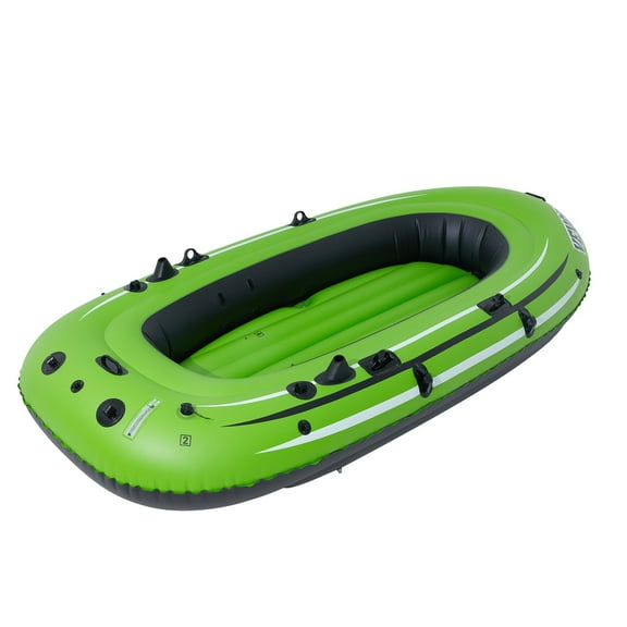 VEVOR 5-Person Inflatable Fishing Boat, Durable PVC Raft with Aluminum Oars, High-Output Pump, Rod Holders, and 2 Seats, 1100 lbs Capacity for Adults and Kids