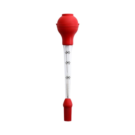 Turkey Baster Syringe , Long Meat Basters for Cooking & Basting, Plastic Turkey Baster with Marinade Injector Needle, Silicone Bulb