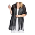 thumbnail image 1 of Sonducket Bufanda brillante de lujo, chal para sombra de protección solar, hilo fino femenino, borla de encaje hueco largo, capas de boda, bufandas Ropa, zapatos y accesorios Miscelánea Negro Sonducket AP015060-05, 1 of 6