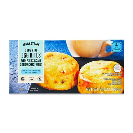 Marketside Sous Vide Egg Bites with Pork Sausage & Three Cheese Blend, 8.4 oz, 4 Count