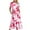 Hot Pink, variant on Penkiiy Women's Summer Casual Short Sleeve Crewneck Tie-dyed Print Swing Dress Flowy Tiered Maxi Beach Dress with Pockets 2XL Multicolor