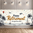thumbnail image 7 of Tropical Theme Happy Retirement Beach Banner Palm Trees Travel for Retirement Party Celebration Vacation, 7 of 7