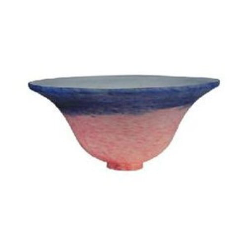 10"W Pink/Blue Pate-De-Verre Bell Shade