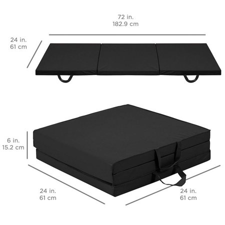 Fitit 2 In. Thick Tri-Fold Folding Exercise Mat with Carrying Handles for MMA  Gymnastics and Home Gym Protective Flooring