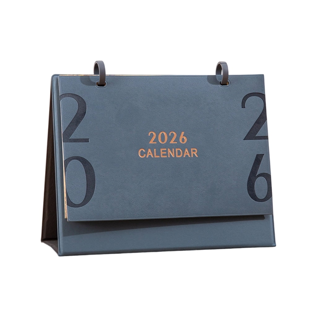 2026 Desk Calendar with Leather Stand 12 Month from Jan to Dec For Home Office