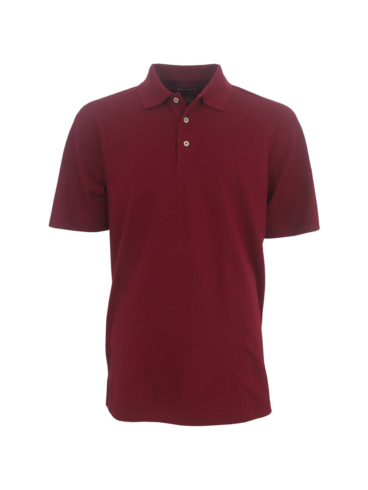Oxford America Men's Randolph Solid Polo Golf Shirt, Medium Maroon ...