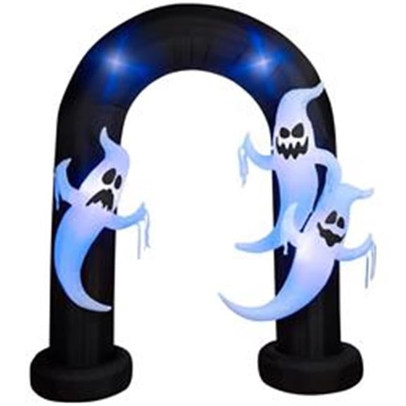 Gemmy 9086845 9 ft. LED Prelit Archway Trio Ghost Inflatable