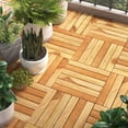 thumbnail image 1 of vidaXL Decking Tiles 10 pcs 30x30 cm Solid Wood Teak Vertical Pattern, 1 of 5