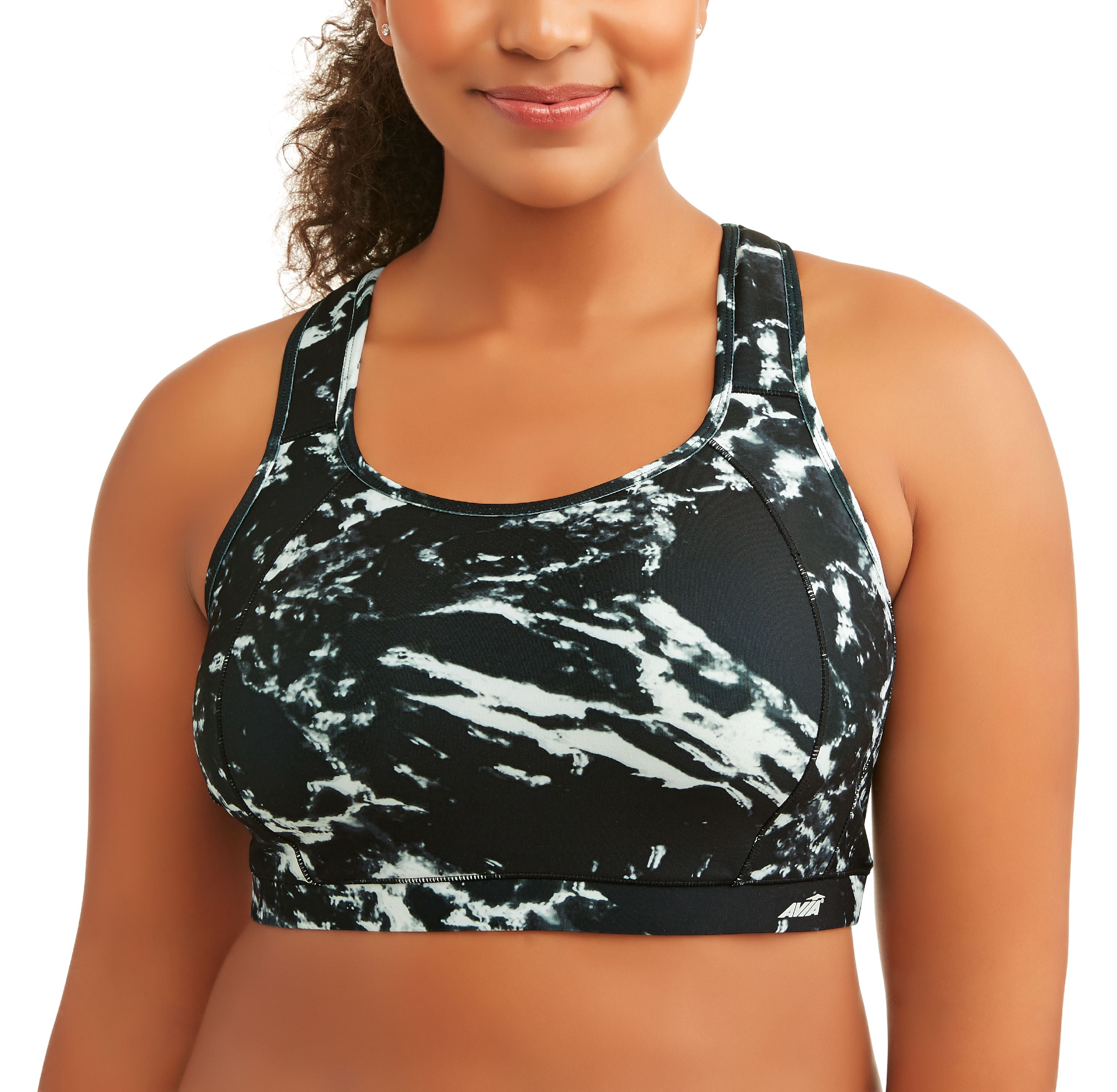 Women's Plus Size Vibrant Printed Active Molded Cup Sports Bra