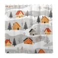 thumbnail image 2 of Yayeee Shower Curtain with Hooks 72"x72" Waterproof Fabric Bathroom Hanging Decor, Orange Snow Houses, 2 of 5