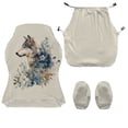 thumbnail image 7 of TSOVTHRID Wolf Floral Print Gaming Chair Covers Slipcovers Set of 4, Stretchable Breathable Computer Reclining Gaming Chair Seat Cover with Armrest Covers, 7 of 7