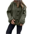 thumbnail image 2 of YueHuiYing Women's Oversized Sailor Collar Button Cardigans Chunky Knit Long Sleeve Slouchy Sweaters Coat with Pockets, 2 of 7