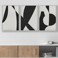 thumbnail image 2 of wall26 Framed Wall Art Print Set Black and Gray Mid Century Polygons Abstract Patterns Digital Art Modern Art Bohemian Chic Relax/Calm for Living Room, Bedroom, Office - 24"x36"x3 White, 2 of 5