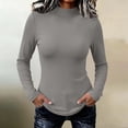 thumbnail image 3 of ClodeEU Women's Mock Turtleneck Long Sleeve Fitted Top, Basic Slim Fit Layering Blouse ,Women's S-XXL, 3 of 9