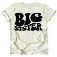 thumbnail image 1 of Olive Loves Apple Big Sister Retro Wavy Matching Sibling Shirts Natural Heather Shirt 5-6, 1 of 2