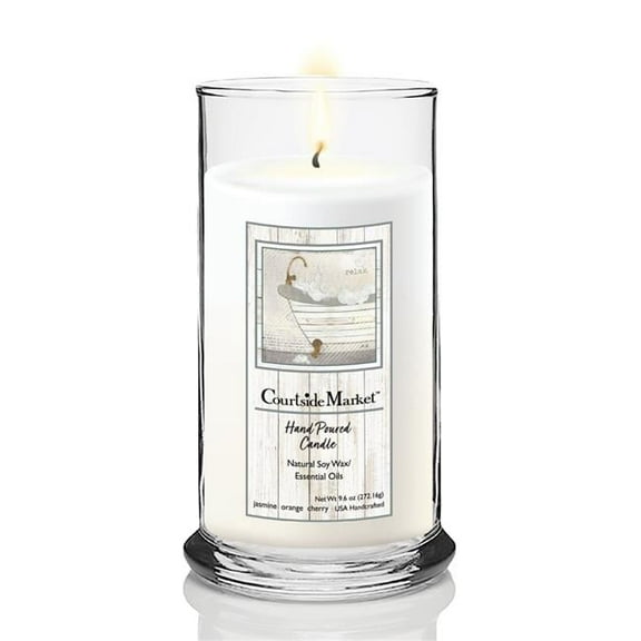 Courtside Market CAN-SB201-18S 18 oz Bath I Status Candle Glass, Clear