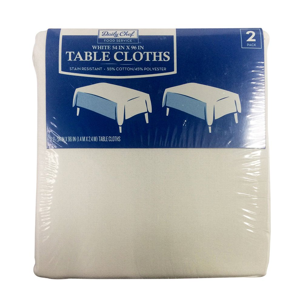 Daily Chef Rectangular Tablecloth, White (54" x 96", 2pk.) Walmart