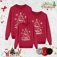 thumbnail image 2 of Fiaer Matching Family Christmas Sweatshirts Tree Letter Graphic Crew Neck Pullovers Long Sleeve Loose Fit Xmas Trendy Tops Dad XL, 2 of 4