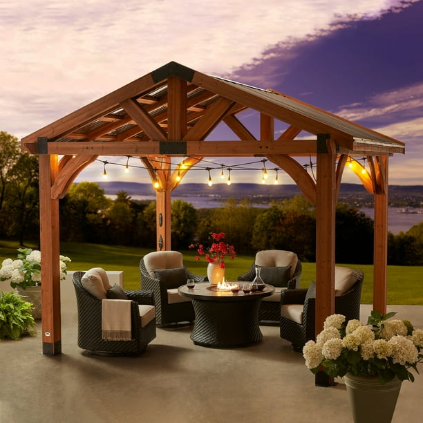 Backyard Discovery Brookdale 12 x 10 All Cedar Wooden Gazebo - Walmart