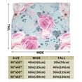thumbnail image 3 of DouZhe Ultra-Soft Micro Fleece Lightweight Flannel Bed Blanket, Romantic Pink Navy Floral Print Cozy Warm Throw Blankets, 40"x30", 3 of 7
