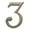 Satin Nickel, variant on Baldwin 90673056# 3 House Number, Lifetime Satin Nickel