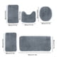 thumbnail image 3 of Set de alfombrillas de baño de 5 piezas | Alfombras de baño mullidas de color sólido Terciopelo de terciopelo absorbente de agua antideslizante | Longhair Grueso Suave Lavable a Máquina | Ajuste, 3 of 7