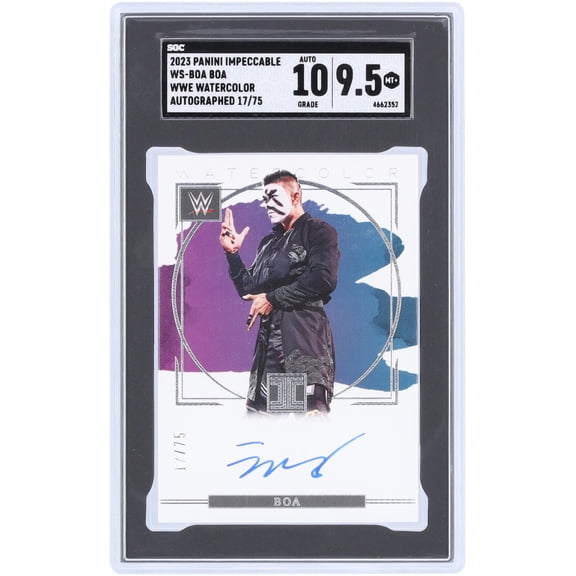 Boa WWE Autographed 2023 Panini Impeccable Watercolor #WS-BOA #17/75 SGC Authenticated 9.5/10 Card - Fanatics Authentic Certified