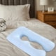 thumbnail image 4 of funda de almohada de apoyo para embarazadas, en forma de U, para dormir, con cojín para brazos y cuerpo, para el embarazo (azul cielo), 4 of 8