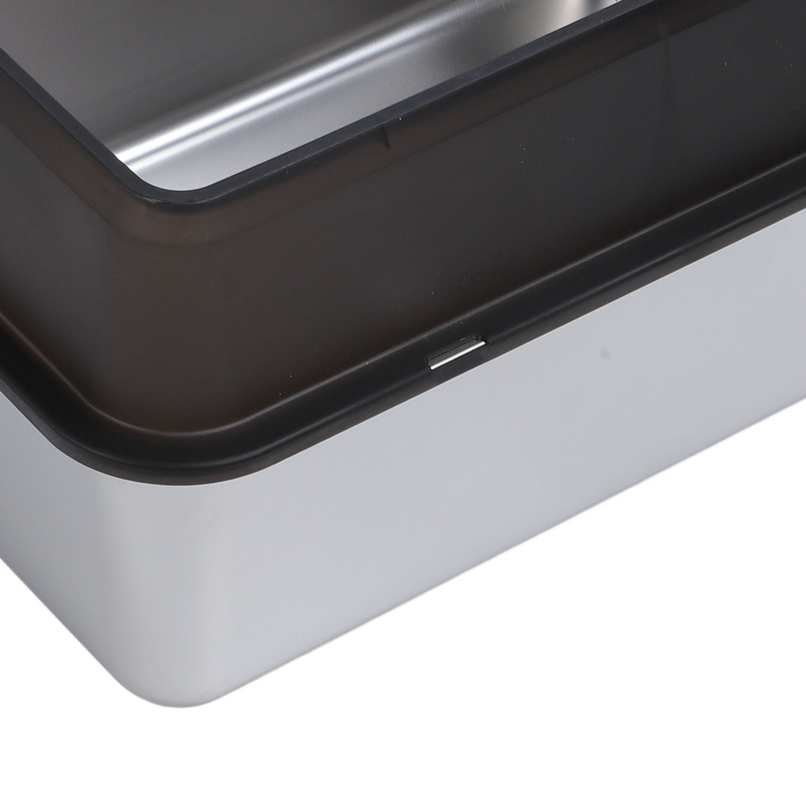 YAHHU Stainless Steel Cat Litter Box Anti Splashing Top Entry Large Kitty Pan with Scoop, High Sided Metal Potty Tray for Big Cats, 20.08 inches / 51 cm, Black