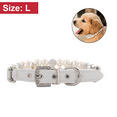 thumbnail image 2 of Collares de perlas para perros y gatos con decoración de diamantes de imitación, collares ajustables de cuero sintético para mascotas, bonitos y a la moda., 2 of 6