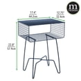 thumbnail image 2 of mDesign Steel Side/End Table Nightstand with Storage Shelf Basket - Navy Blue, 2 of 5