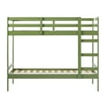 thumbnail image 3 of Walker Edison Modern Solid Wood Twin Over Twin Bunk Bed, Olive Green, 3 of 15