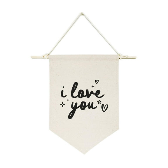 I Love You, Black Hanging Wall Banner