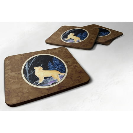 

Carolines Treasures SS8392FC Starry Night Golden Retriever Foam Coaster Set of 4 3 1/2 x 3 1/2 multicolor