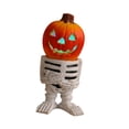 thumbnail image 4 of Estatua de caballero calabaza, decoración de Halloween con luces LED, artesanía fina 14 cm x 7 cm x 6 cm, 4 of 9