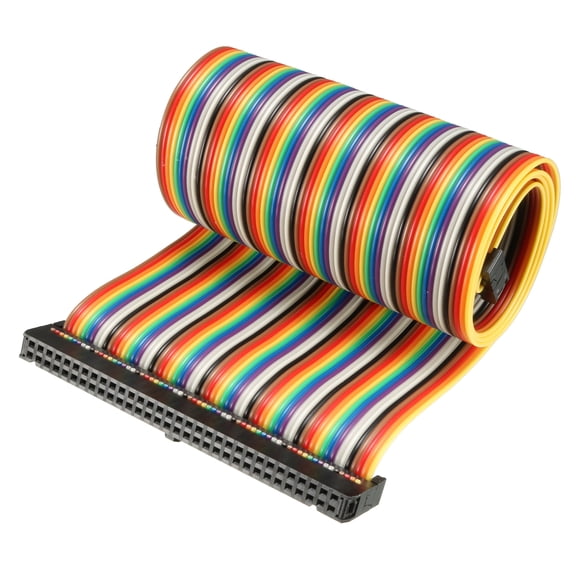 IDC 64P Wire Flat Rainbow Ribbon Cable 48cm 2.54mm Pitch 1pcs