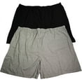 thumbnail image 2 of Hanes Men's Jersey Lounge Drawstring Shorts with Logo Waistband 2-Pack , Size - L, 2 of 3
