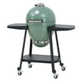 thumbnail image 2 of SUNJOY 20 inch Charcoal Grill, Egg-shaped Outdoor Grill with Pizza Stone, Ultimate BBQ Grill and Smoker with Wheels, Green, 2 of 12