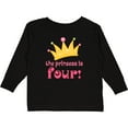 thumbnail image 3 of Inktastic 4th Birthday Princess is Four Girls Long Sleeve Toddler T-Shirt, 3 of 5