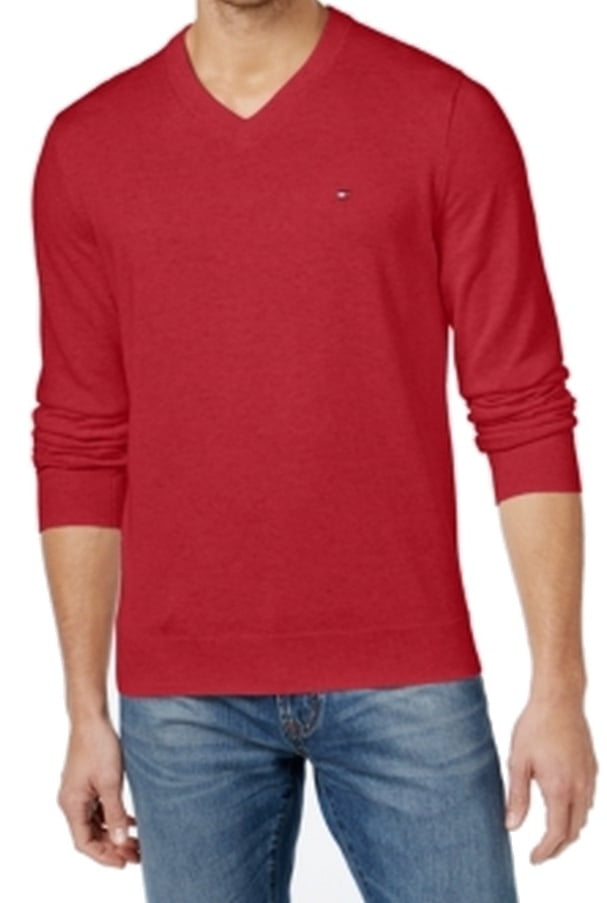 Tommy Hilfiger NEW Red Mens Size XL Signature V-Neck Cotton Sweater - Walmart.com