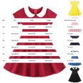 thumbnail image 3 of PINQI Holiday Dresses for Toddler Girls Kids Baby Girls Dress Princess Dress Children Dress Casual Dress Small Flying Sleeve Dress, 3 of 9