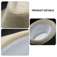 thumbnail image 3 of Sombrero de 56-58 cm de circunferencia para hombres y mujeres, sombreros para exteriores, sombreros de paja con protección solar, sombreros de jazz retro, 3 of 5