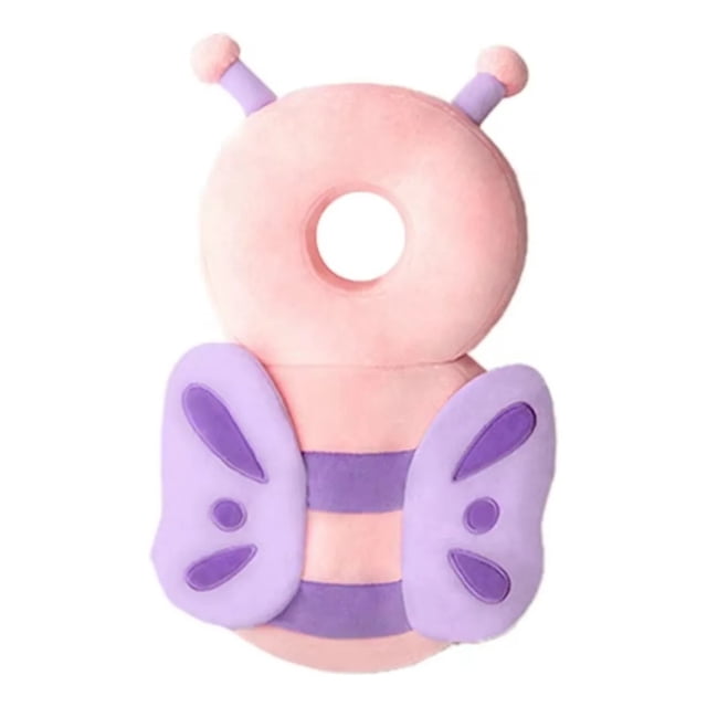 Mochila Cojín Protector De Cabeza Para Bebes Caídas Golpes Rosa Mariposa De Mr. Gadgets.