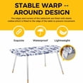 thumbnail image 4 of Navy Blue Coastal Table Cloths for 8 Foot Rectangle Tables, Coral Starfish Seaside Summer Beach Patio Waterproof Elastic Fitted Tablecloths, Washable Rectangular Table Cover for Camping, 4 of 8