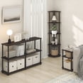 thumbnail image 3 of Furinno TURN-N-TUBE 5 Tier Corner Bookshelf in Dark Mocha, 3 of 8