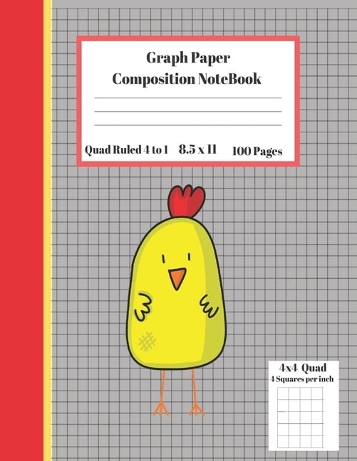Graph Composition Notebook 4 Squares Per Inch 4x4 Quad Ruled 4 To 1 8 5 X 11 100 Sheets Cute Funny Chicken Style Gift Notepad Grid Squared Paper Back To School Graph Composition Notebook 4 Squares Per Inch 4x4 Quad Ruled 4 To 1 8 5 X 11 100 Sheets Cute Funny Chicken Style Gift Notepad Grid Squared Paper Back To School