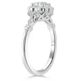 thumbnail image 3 of Aura Jewel 14K White Gold Plated Rings - 2.2 Ct Round Cut Lab Created Diamond Ring - Wedding Anniversary Rings - Floral Halo Wedding Rings - Wedding Anniversary Gift - Causal Office Wear Rings, 3 of 3