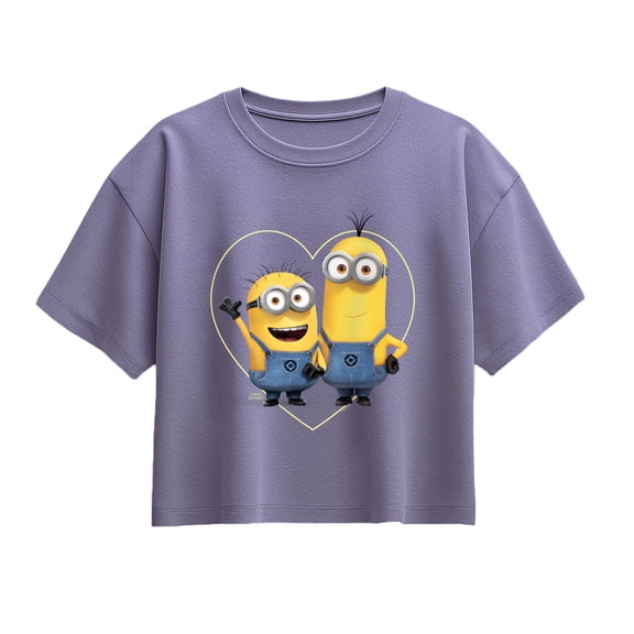 Despicable Me - Minions Heart Short Sleeve Boxy Graphic T-Shirt