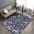 thumbnail image 2 of Area Rugs For Living Room Decor - Daisies Floral Dotted Navyblue Anti Slip Throw Washable Rugs 3x5 For Bedroom, Soft Indoor Carpet For Bedroom Living Room 60x39In, 2 of 5